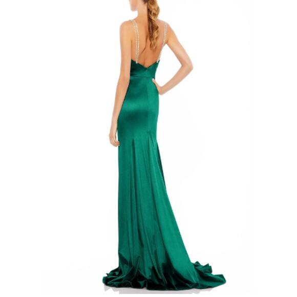 NEW IEENA MAC DUGGAL ~ 12428 Charmeuse Rhinestone Strap Trumpet Gown Size 4 - Picture 2 of 7